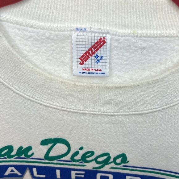 Jerzees Vintage 90s San Diego California Sailboat Crewneck Sweater Medium Unisex - Picture 4 of 9